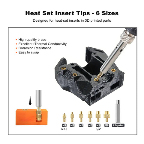 Handheld Soldering Iron Kit for 3D Printing, Heat Insert Tool Kit